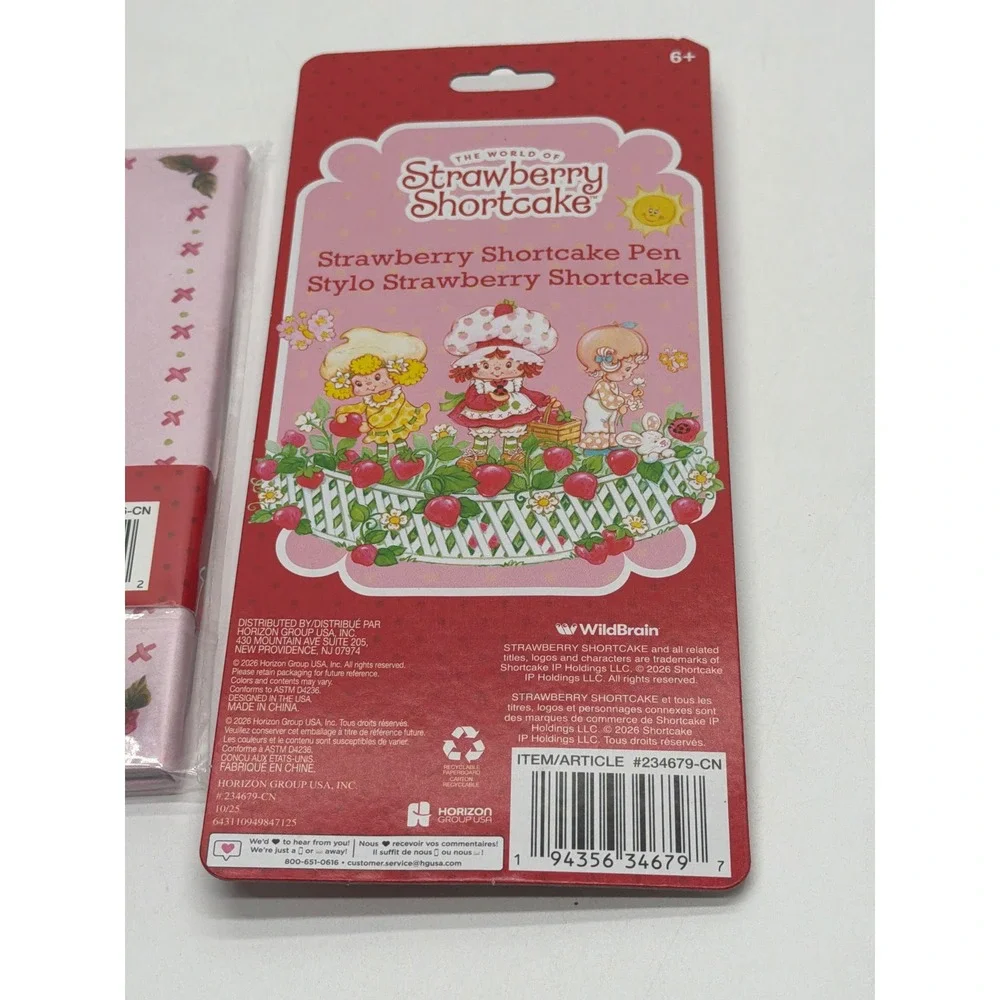 Strawberry Shortcake Journal Set and Scented Pen Bundle Pink Retro Stationery
